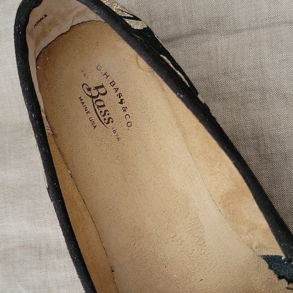 😊 Host Pick G.H. Bass Women's Madrid Espadrille Blk/gold sparkle slip on 7. - Picture 12 of 12